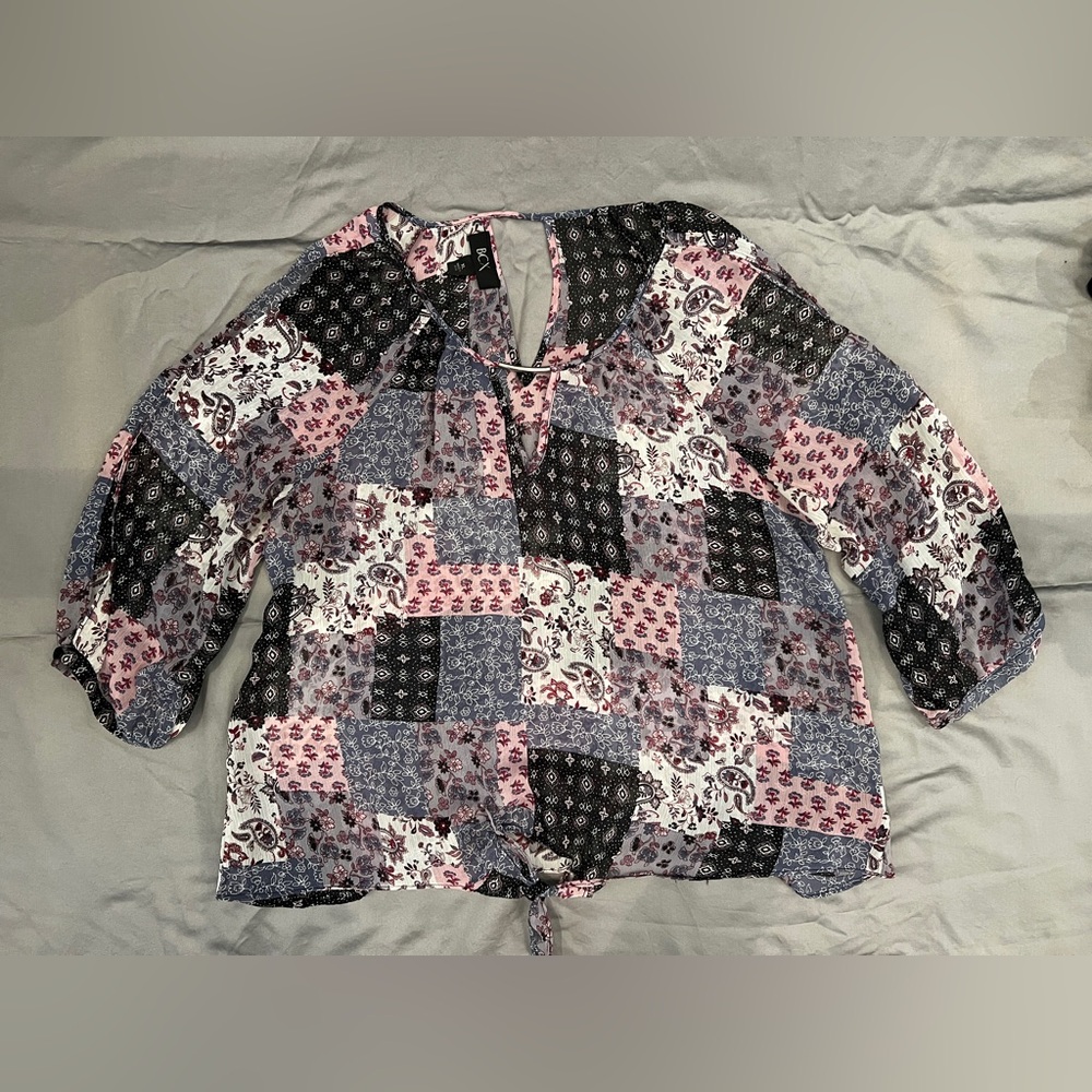 BCX Multicolor Patchwork Blouse